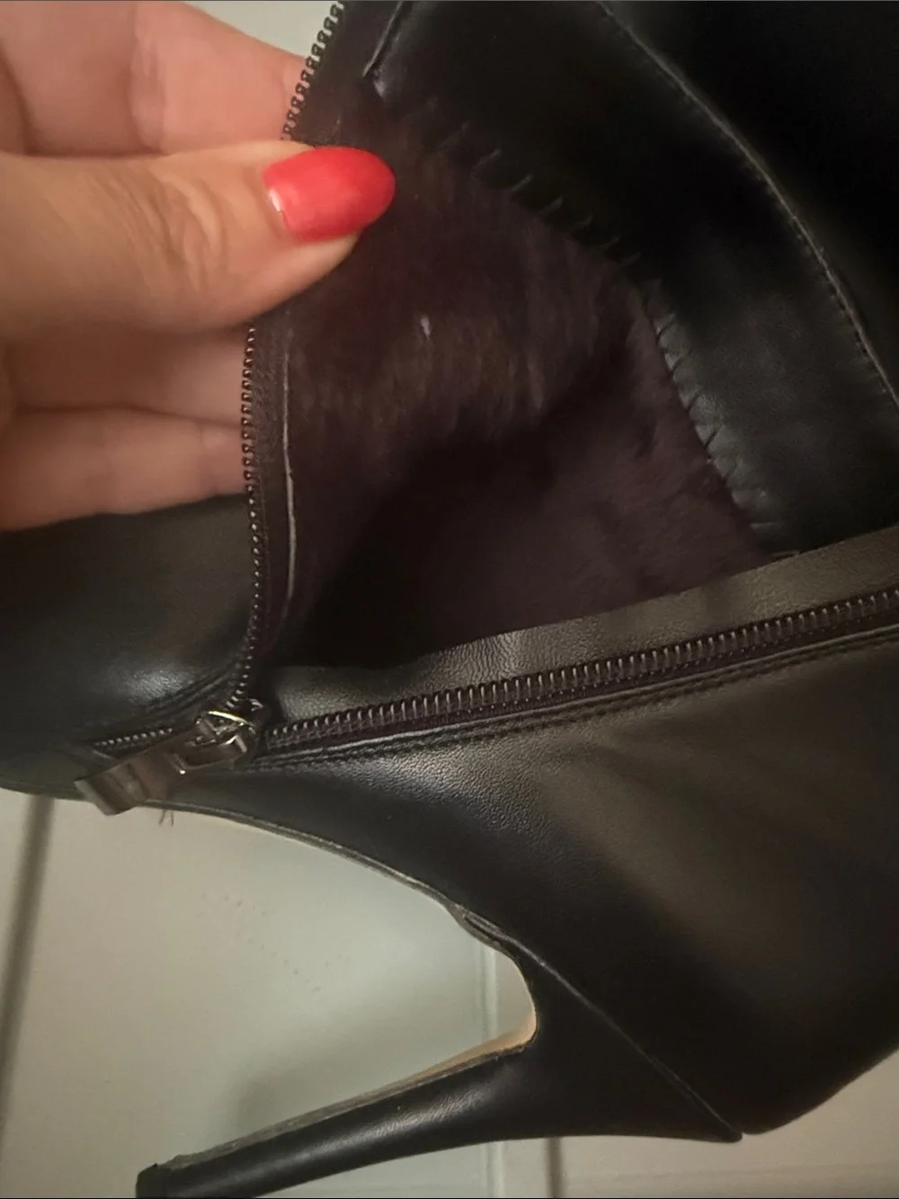 Women's Black Leather Ankle Booties with Side Zip